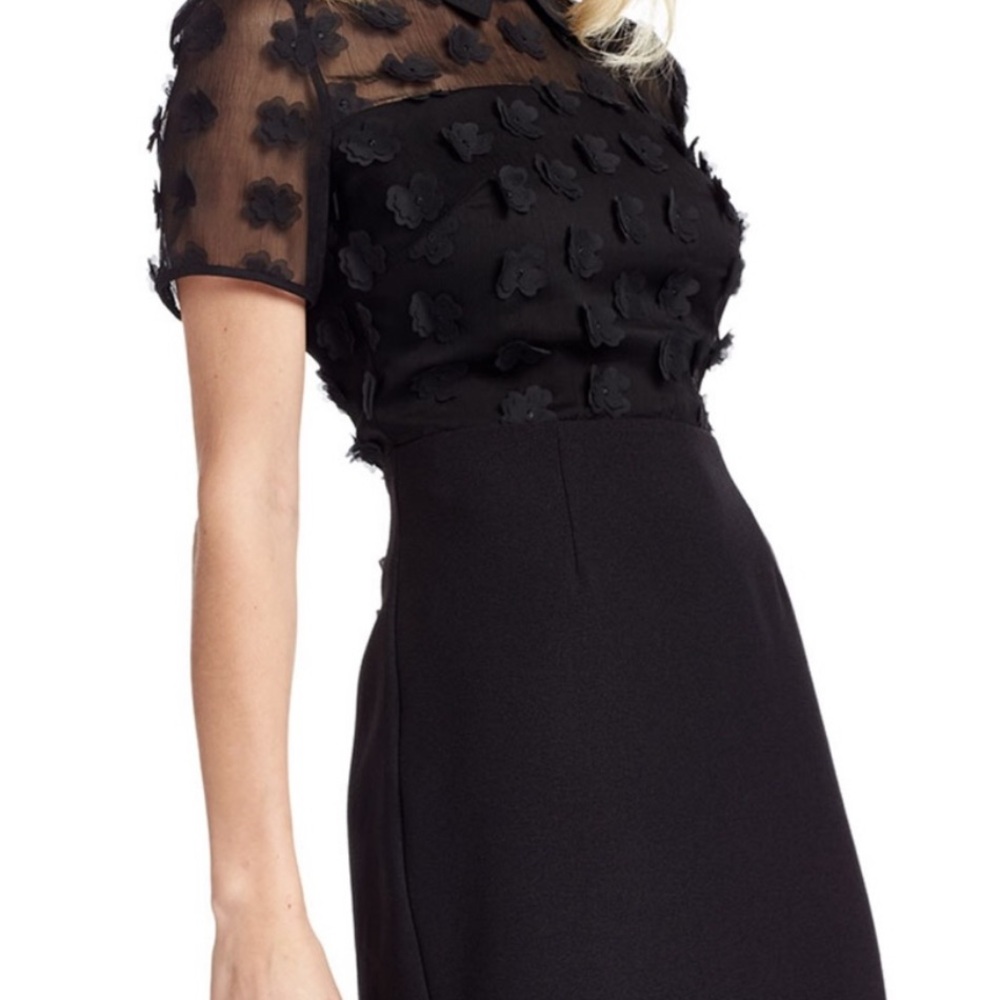 Karl Lagerfeld Black Textured Midi Dress